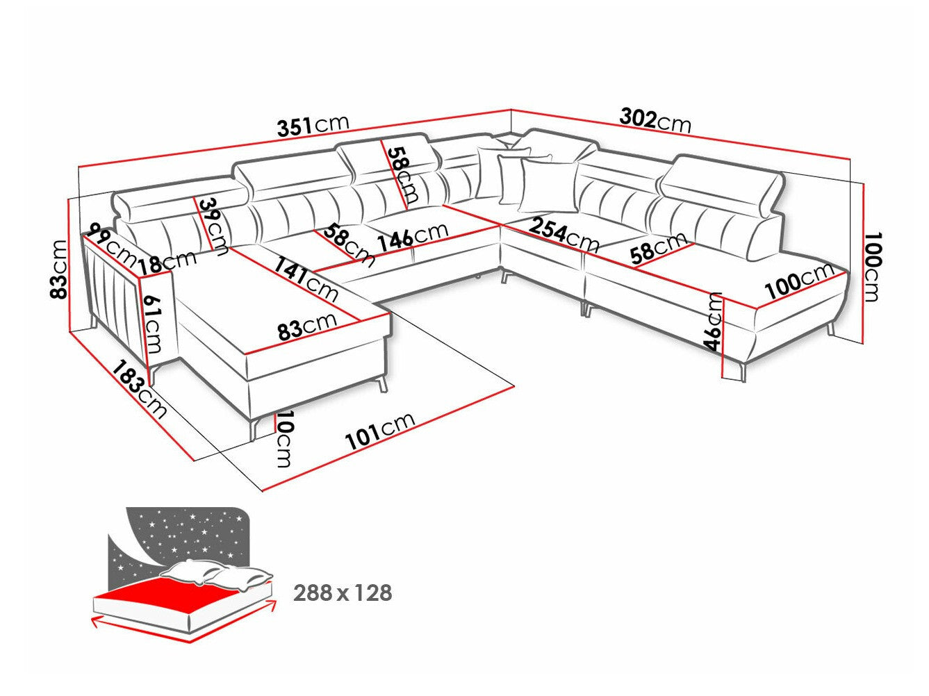 Hjørnesofa Sarasota 155