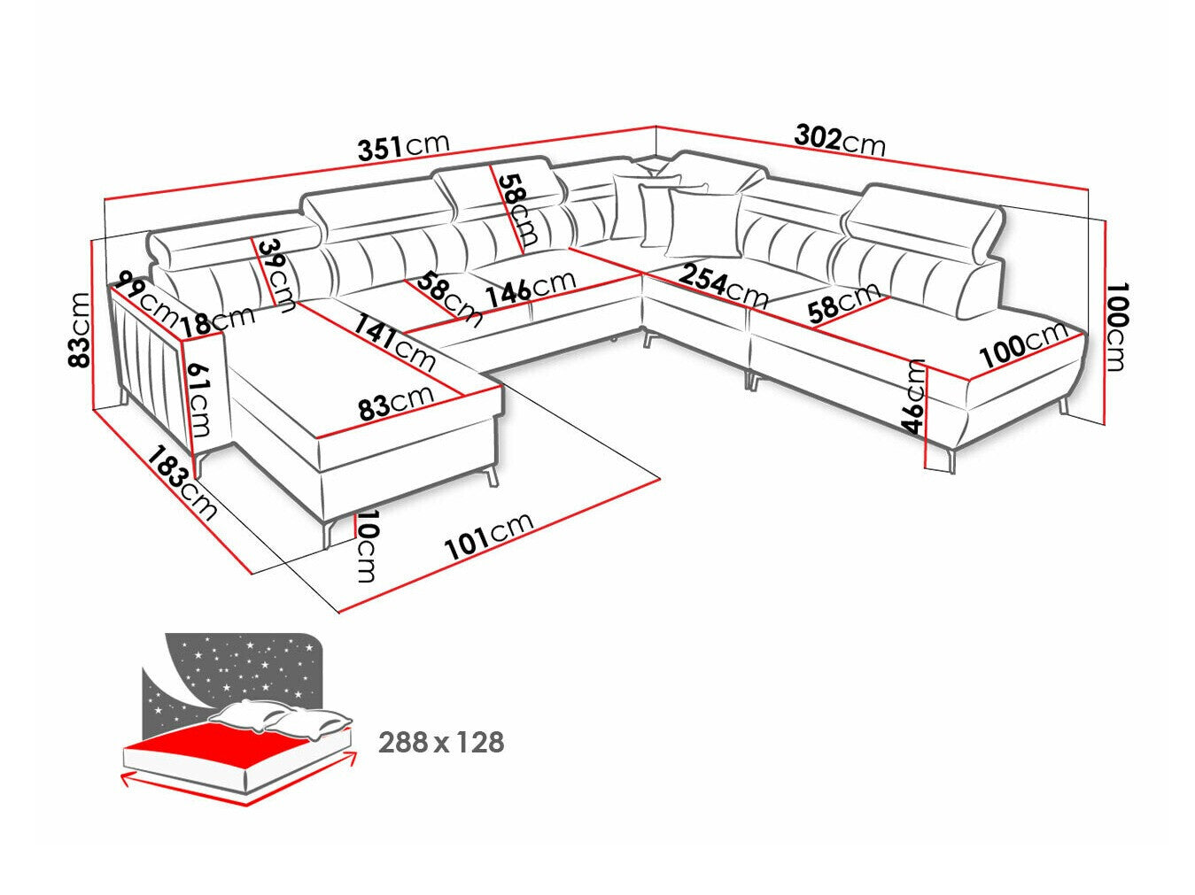Hjørnesofa Sarasota 155