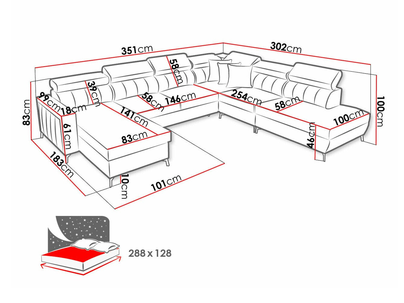 Hjørnesofa Sarasota 155