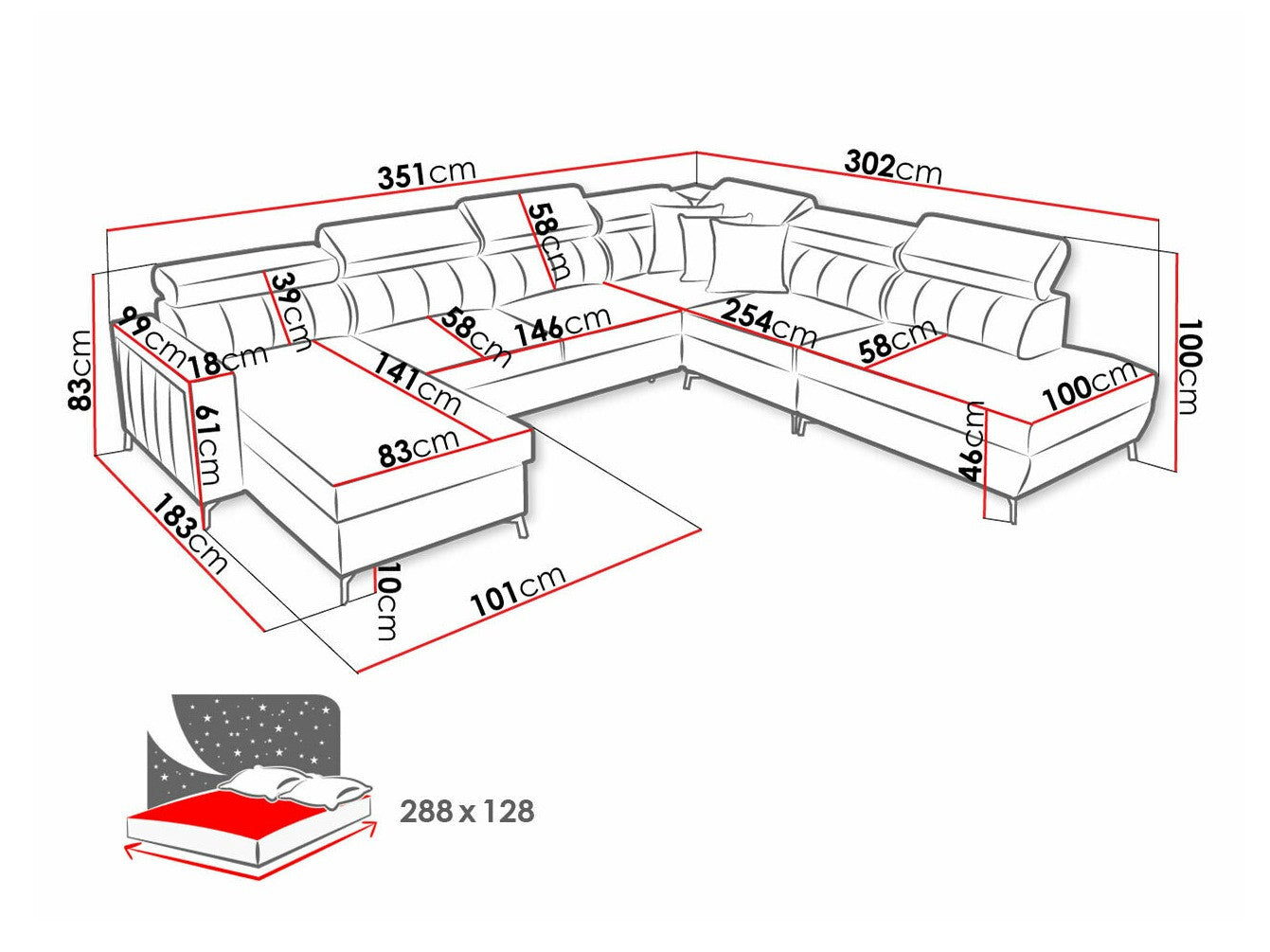Hjørnesofa Sarasota 155