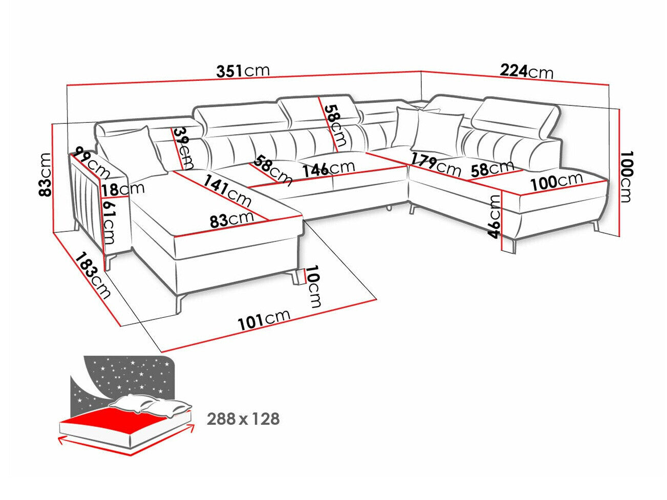 Hjørnesofa Sarasota 158