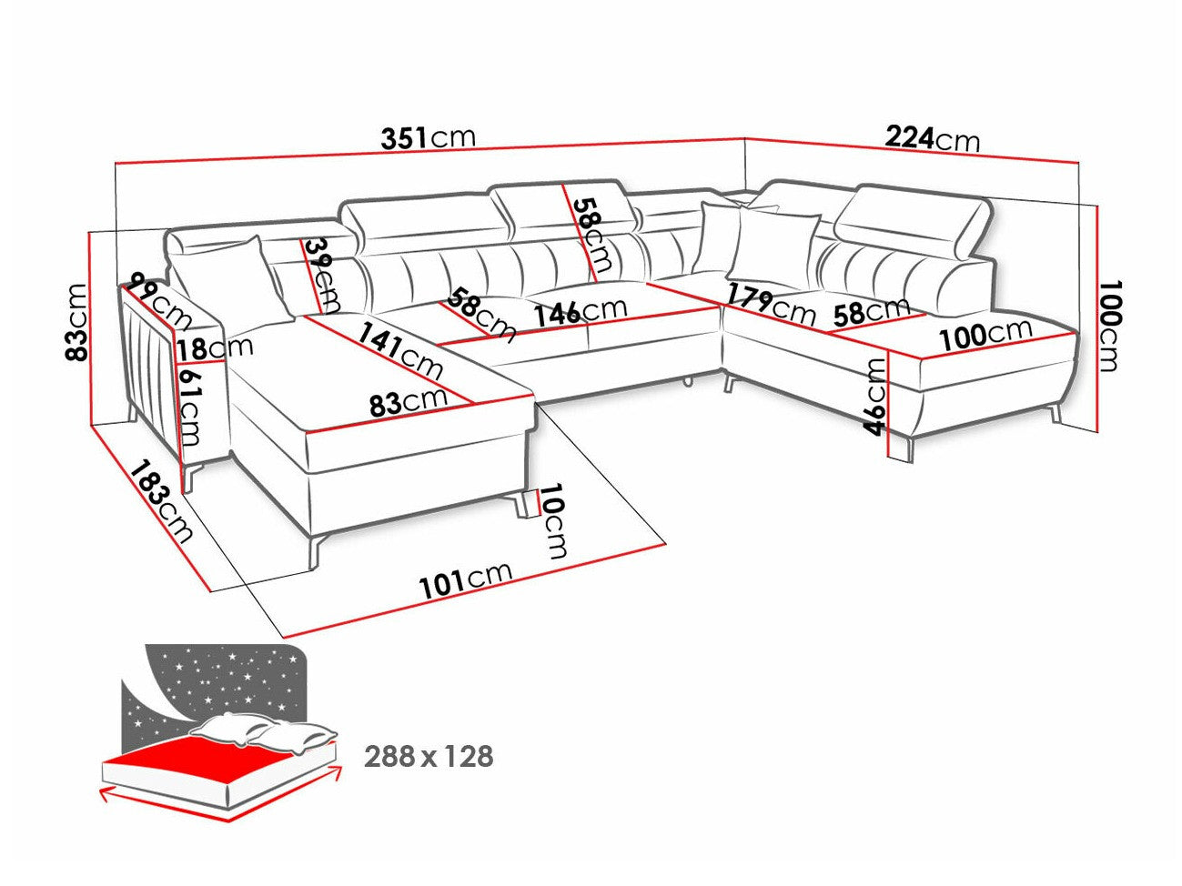 Hjørnesofa Sarasota 158