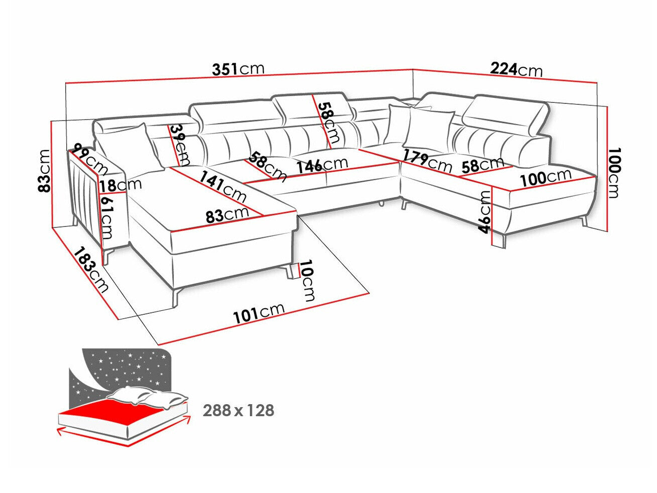 Hjørnesofa Sarasota 158