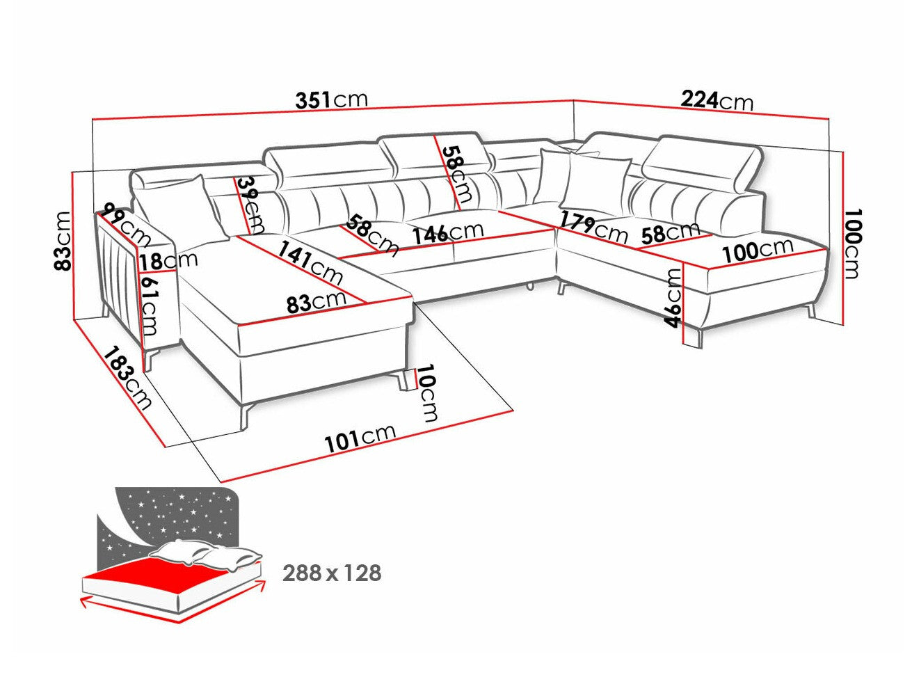 Hjørnesofa Sarasota 158