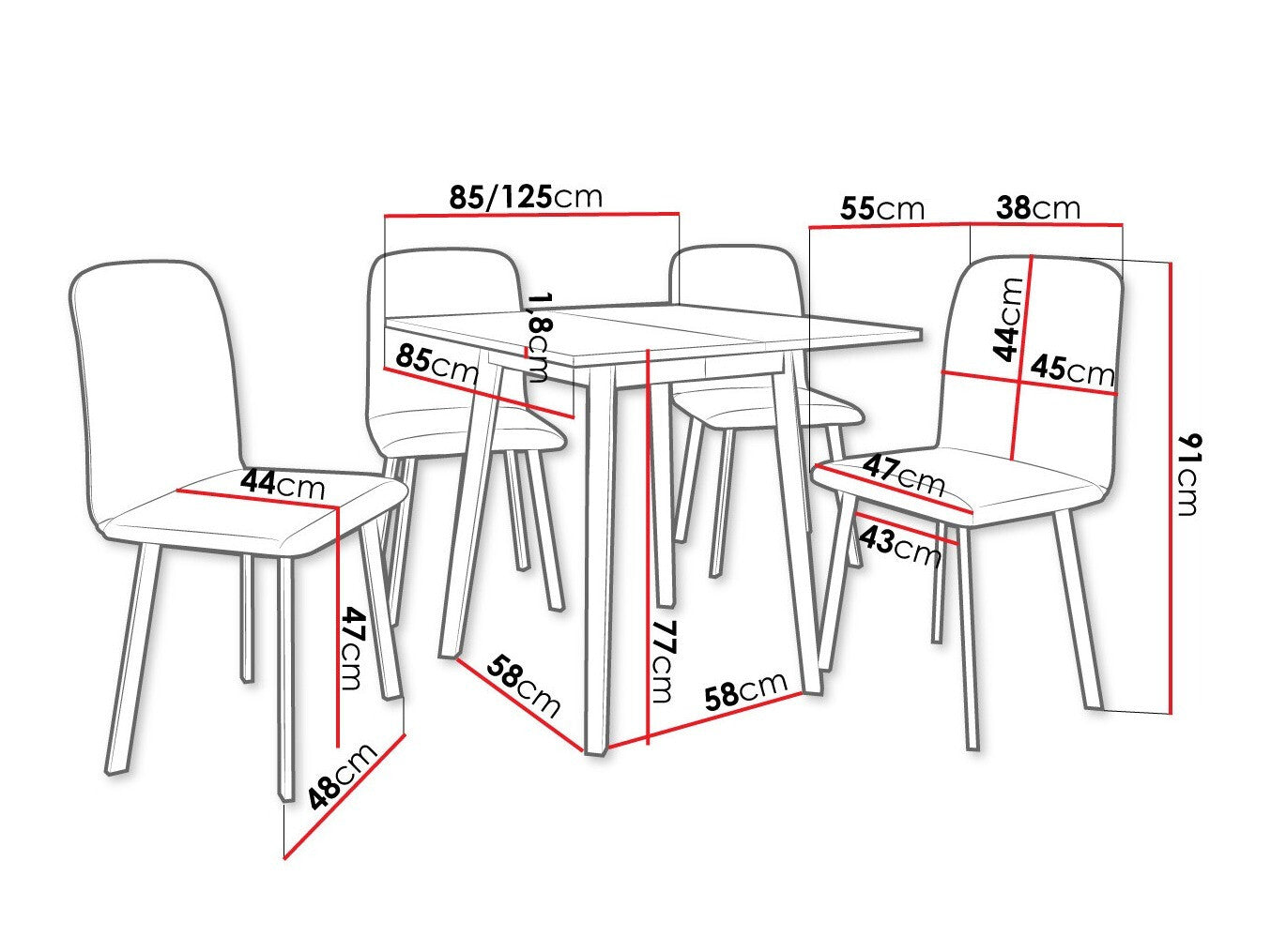 Spisestue-sæt Edmond 116