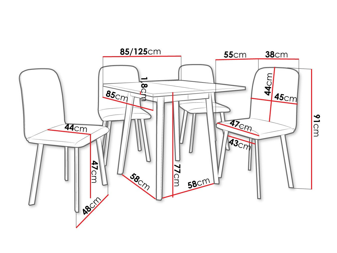 Spisestue-sæt Edmond 116