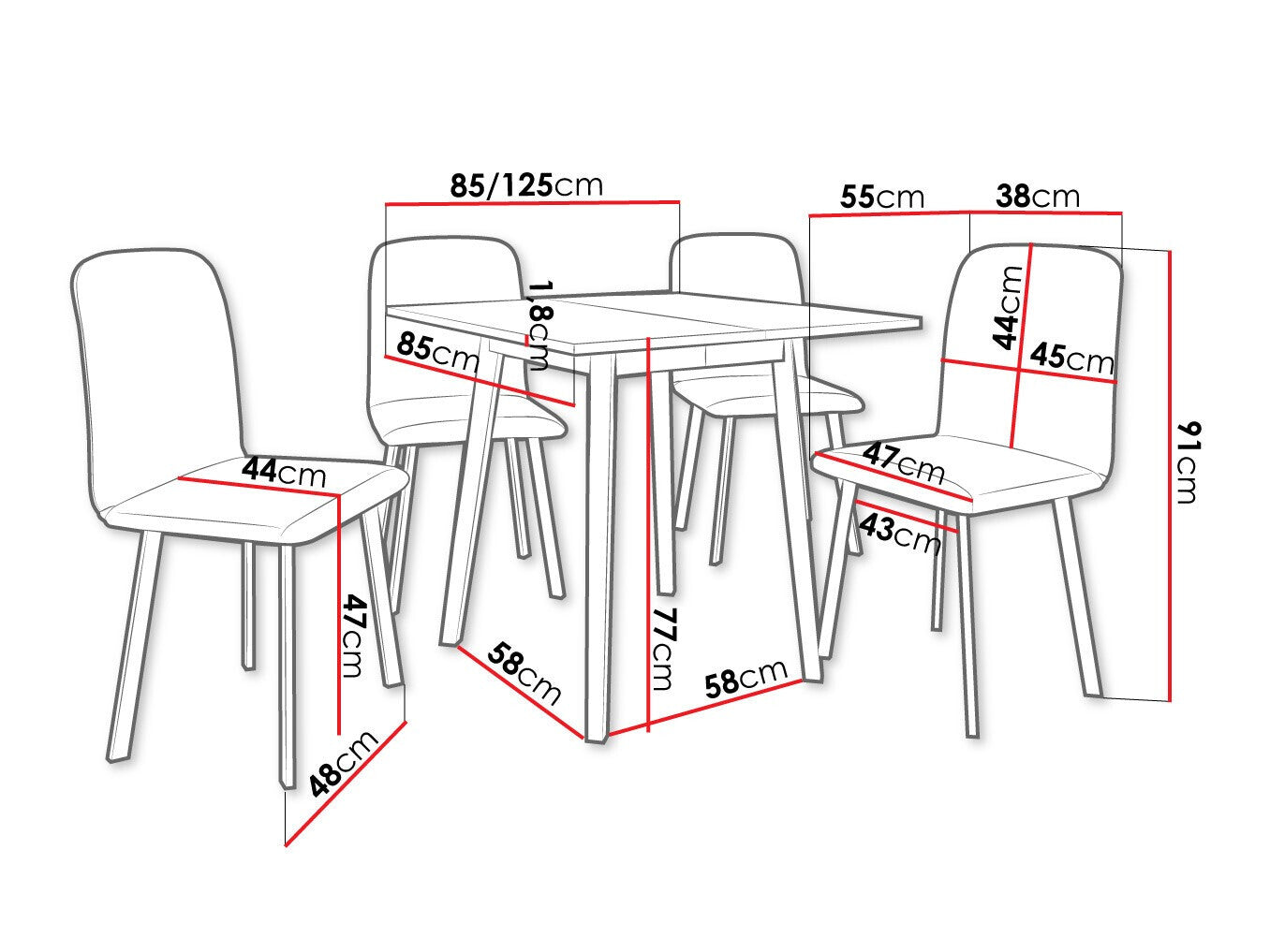 Spisestue-sæt Edmond 116