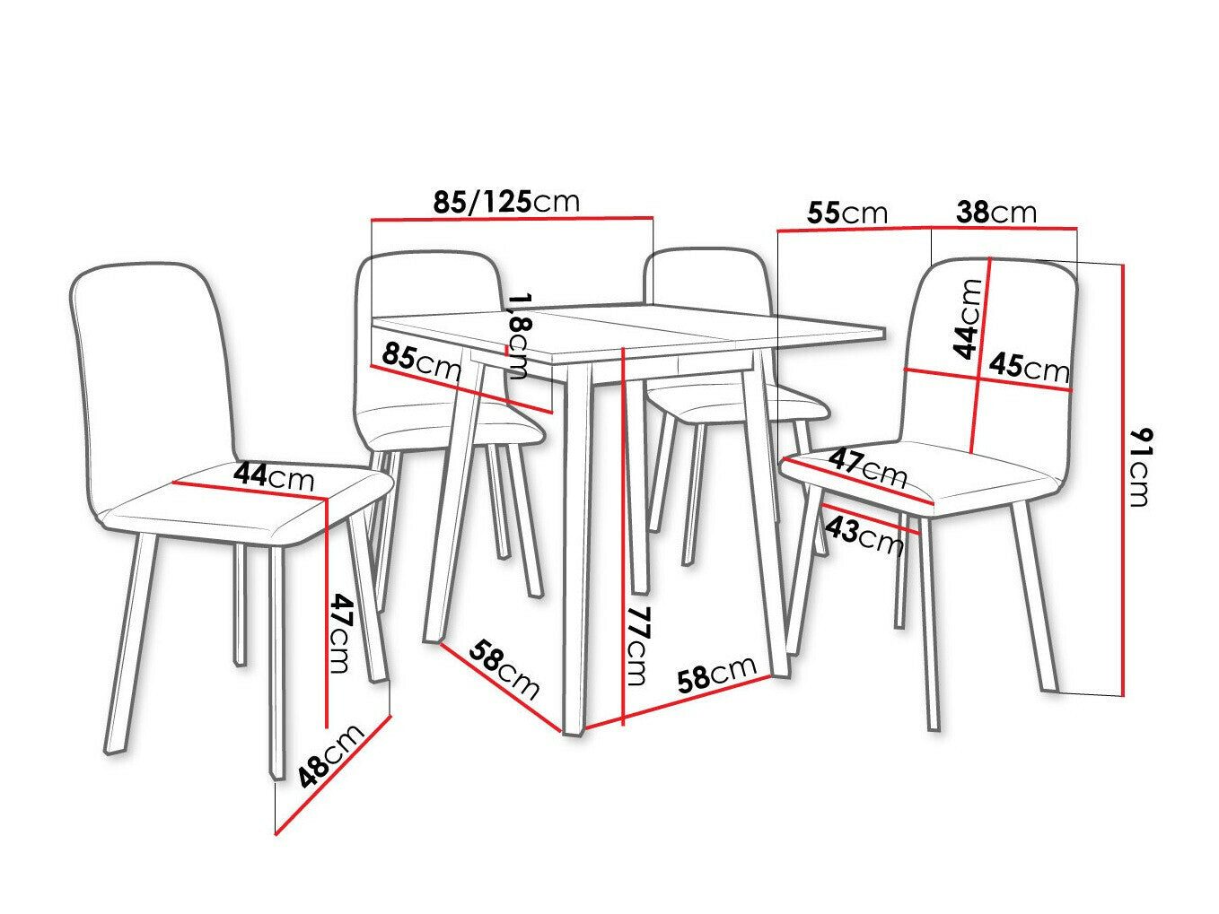 Spisestue-sæt Edmond 116