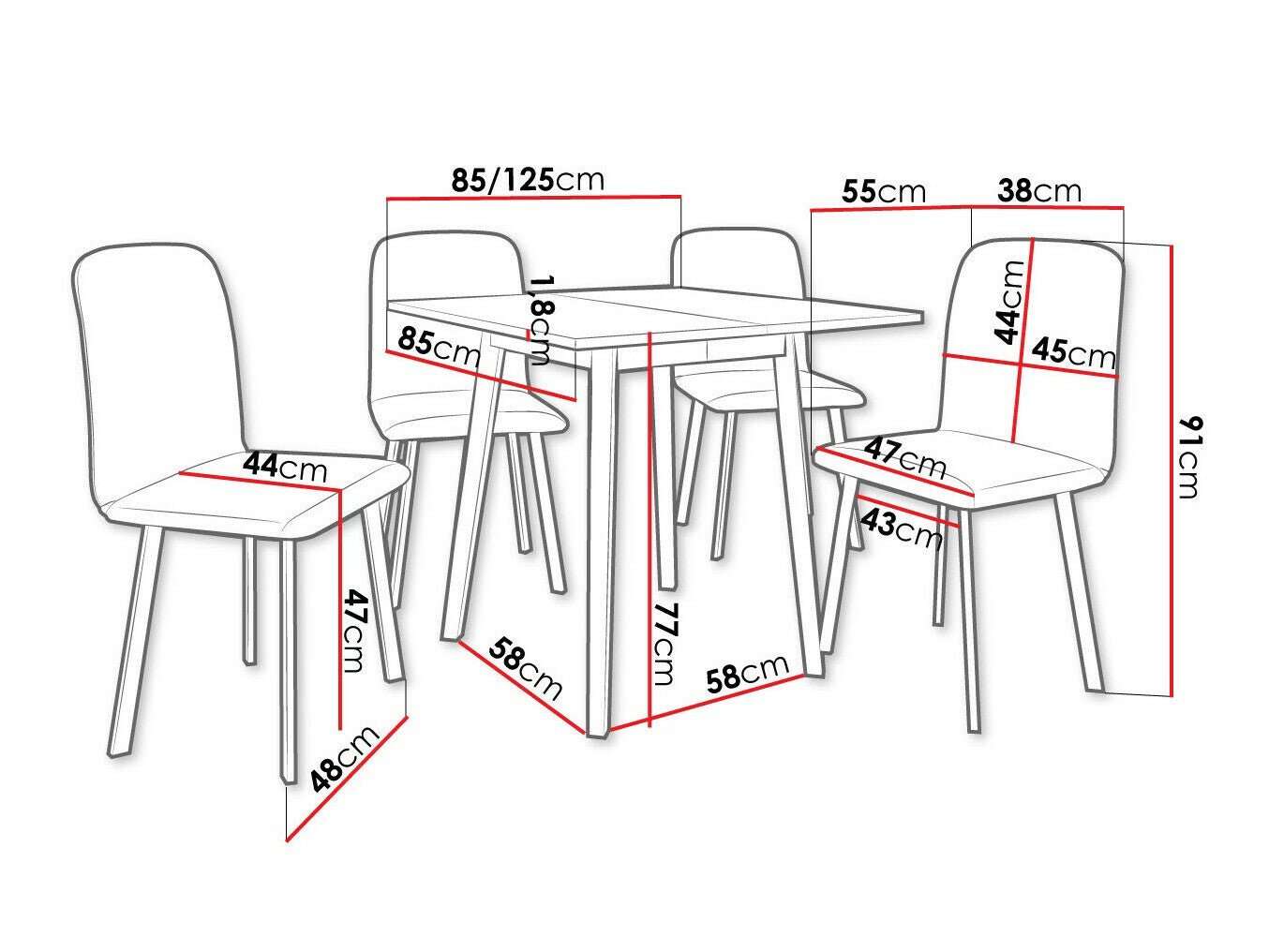 Spisestue-sæt Edmond 116