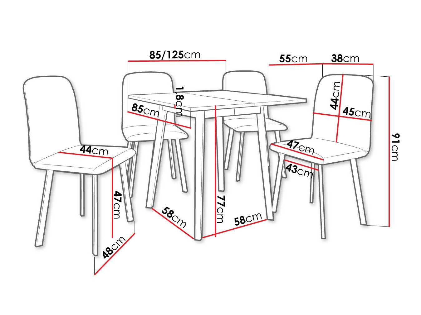 Spisestue-sæt Edmond 116