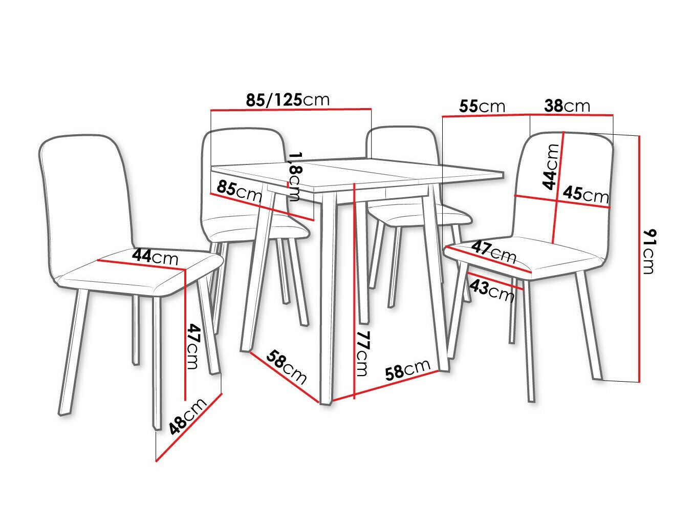 Spisestue-sæt Edmond 116