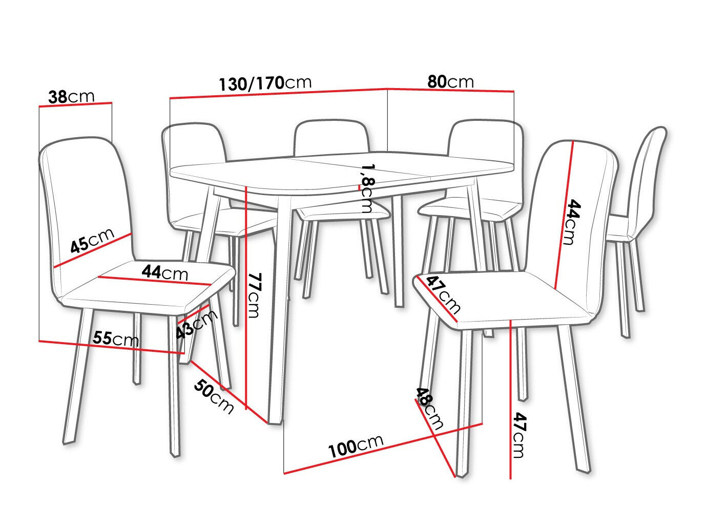 Spisestue-sæt Edmond 117