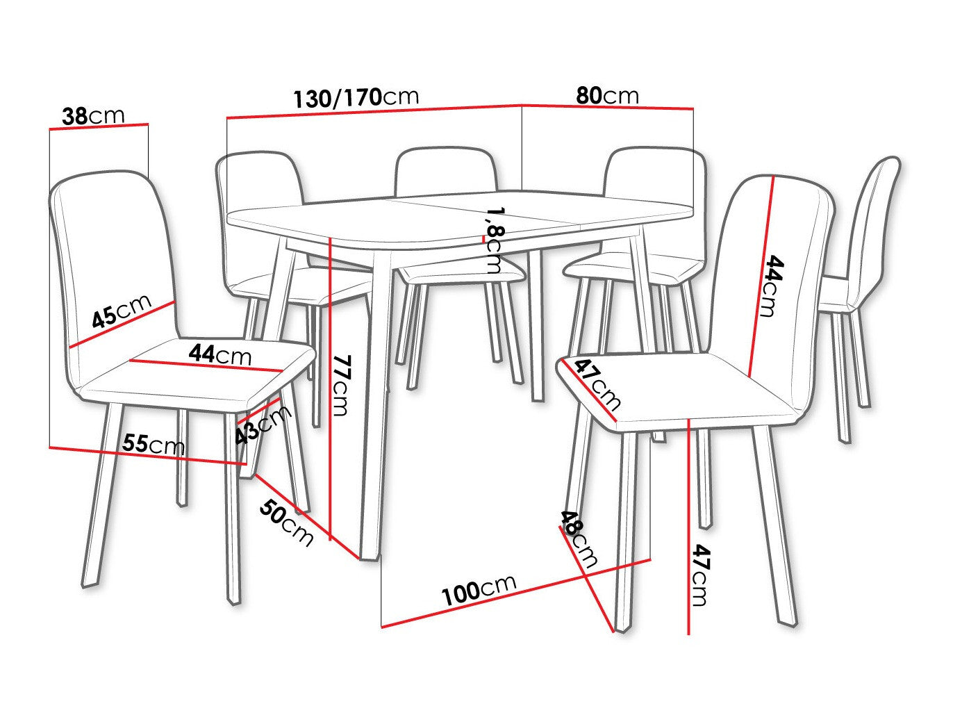 Spisestue-sæt Edmond 117