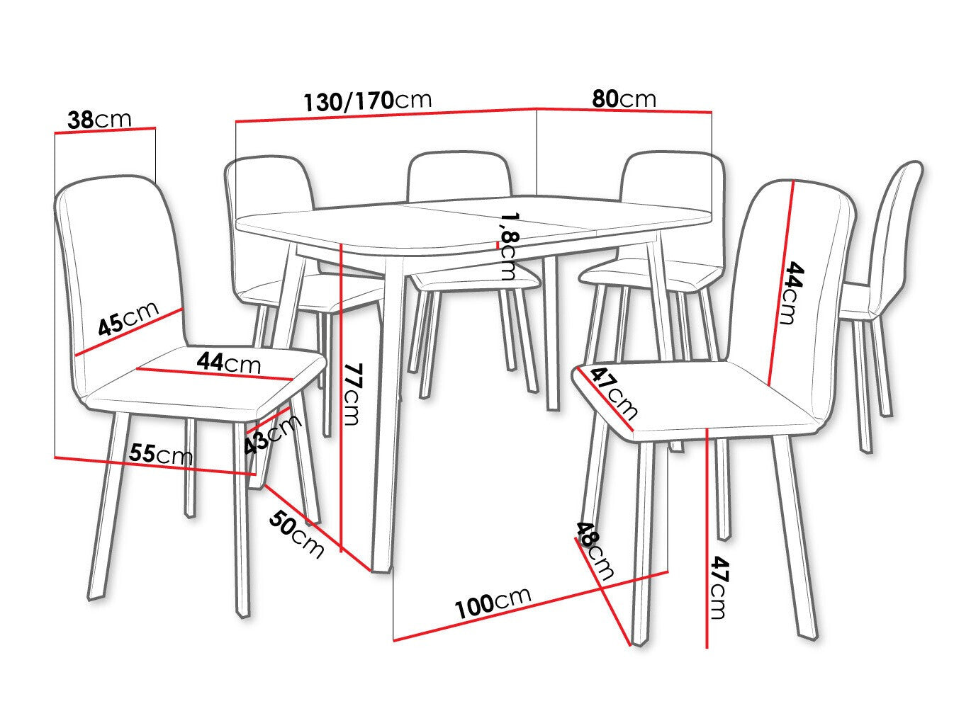 Spisestue-sæt Edmond 117