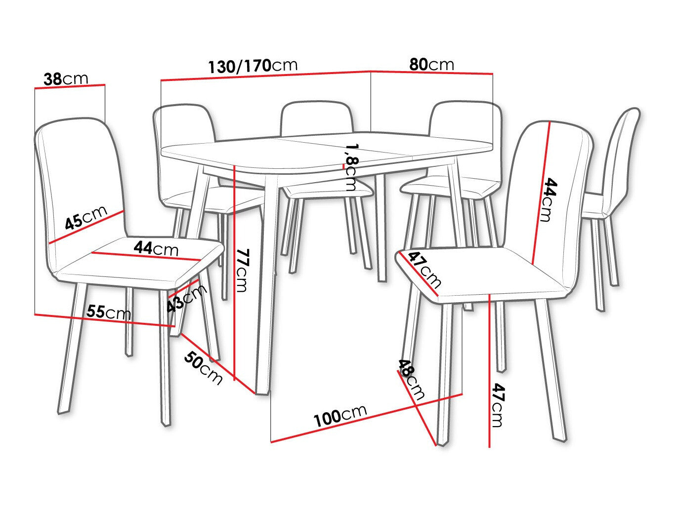 Spisestue-sæt Edmond 117