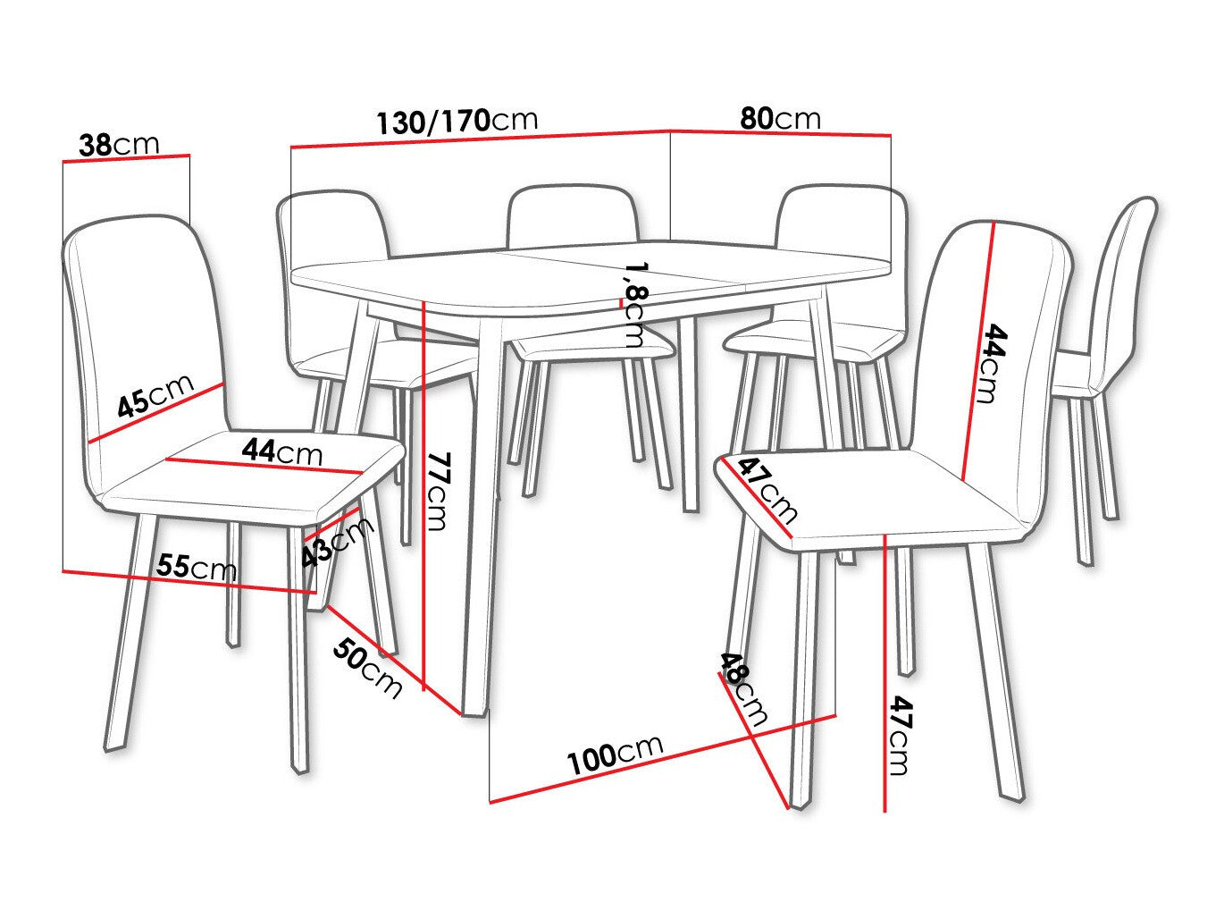 Spisestue-sæt Edmond 117