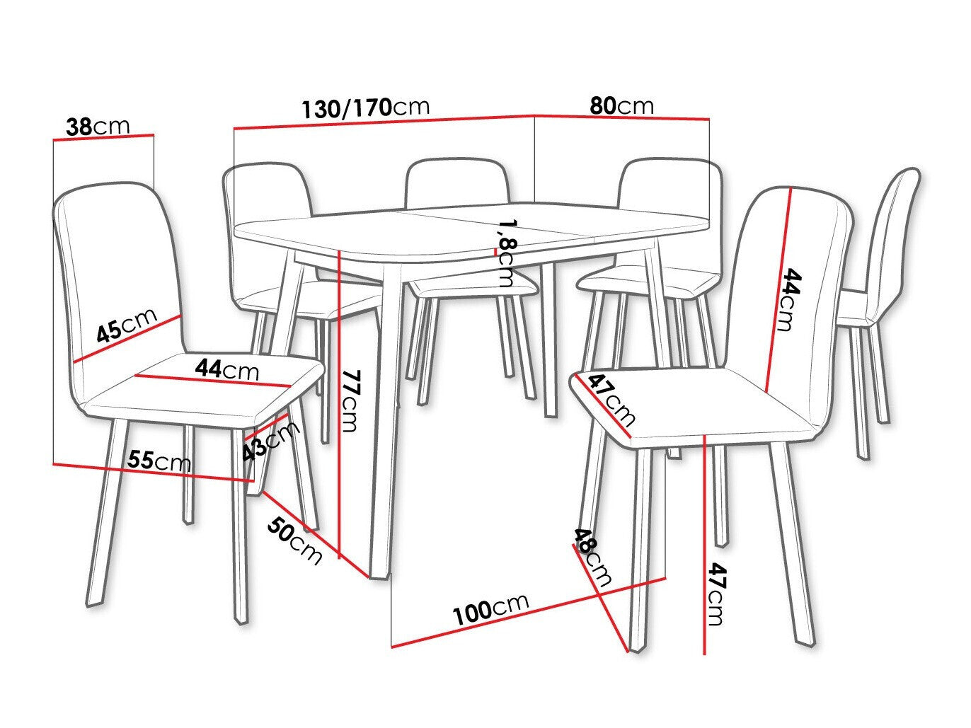 Spisestue-sæt Edmond 117