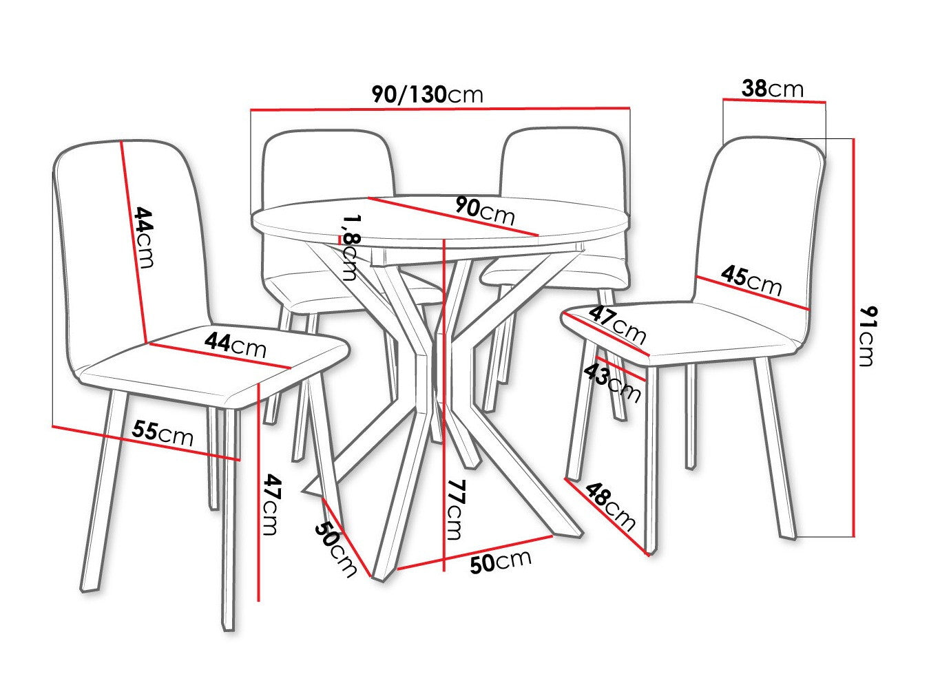 Spisestue-sæt Edmond 118