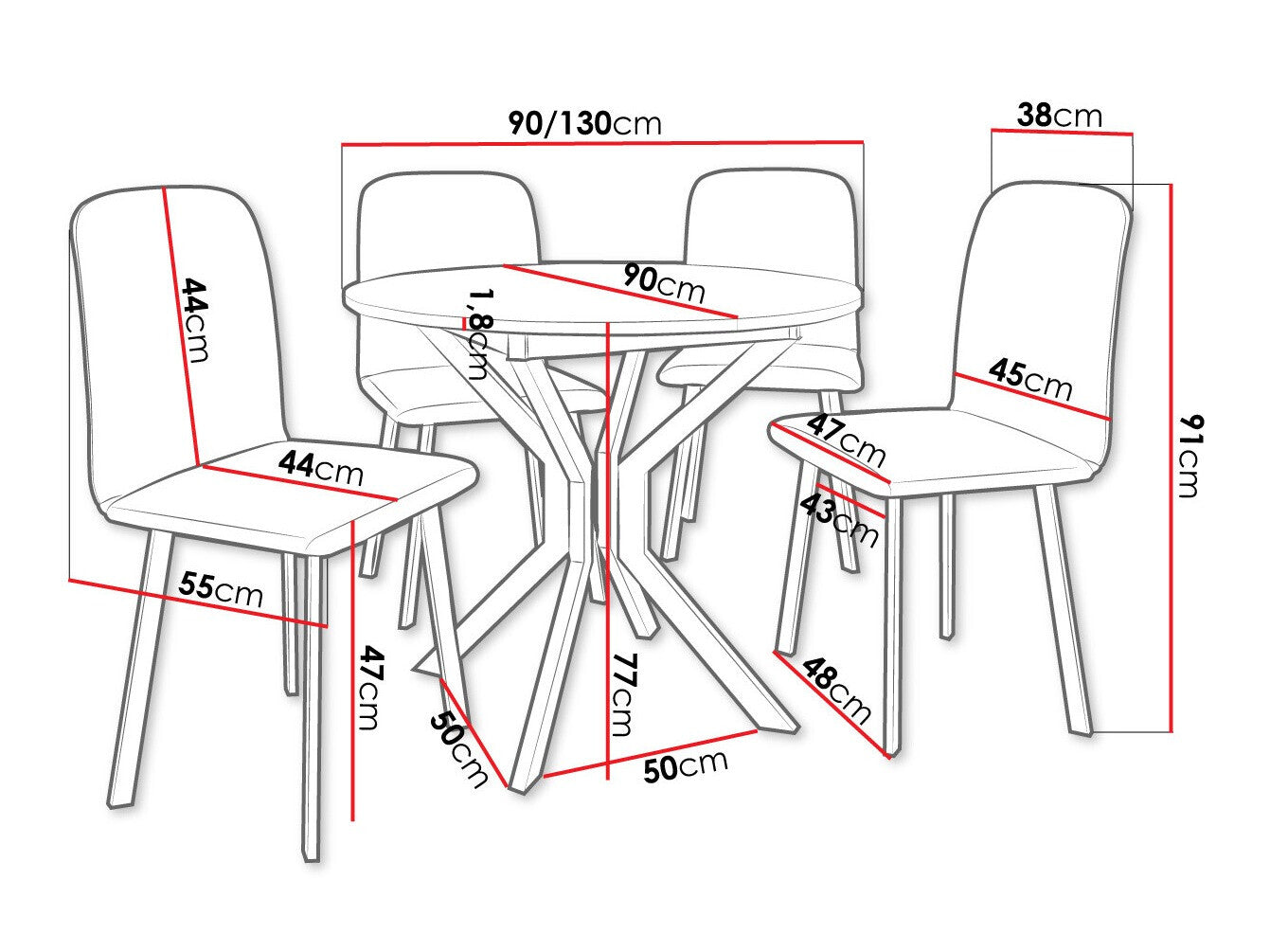 Spisestue-sæt Edmond 118