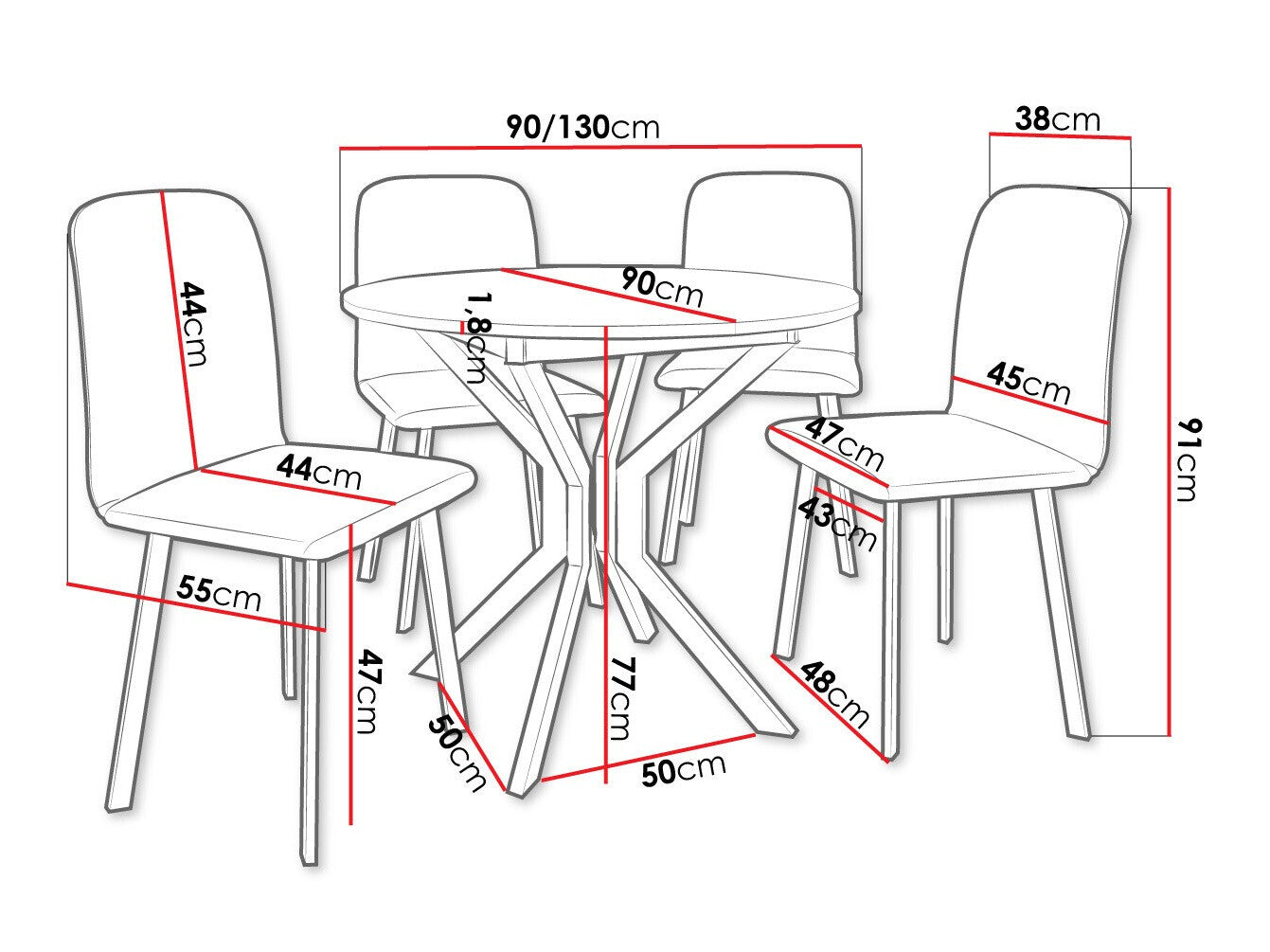 Spisestue-sæt Edmond 118
