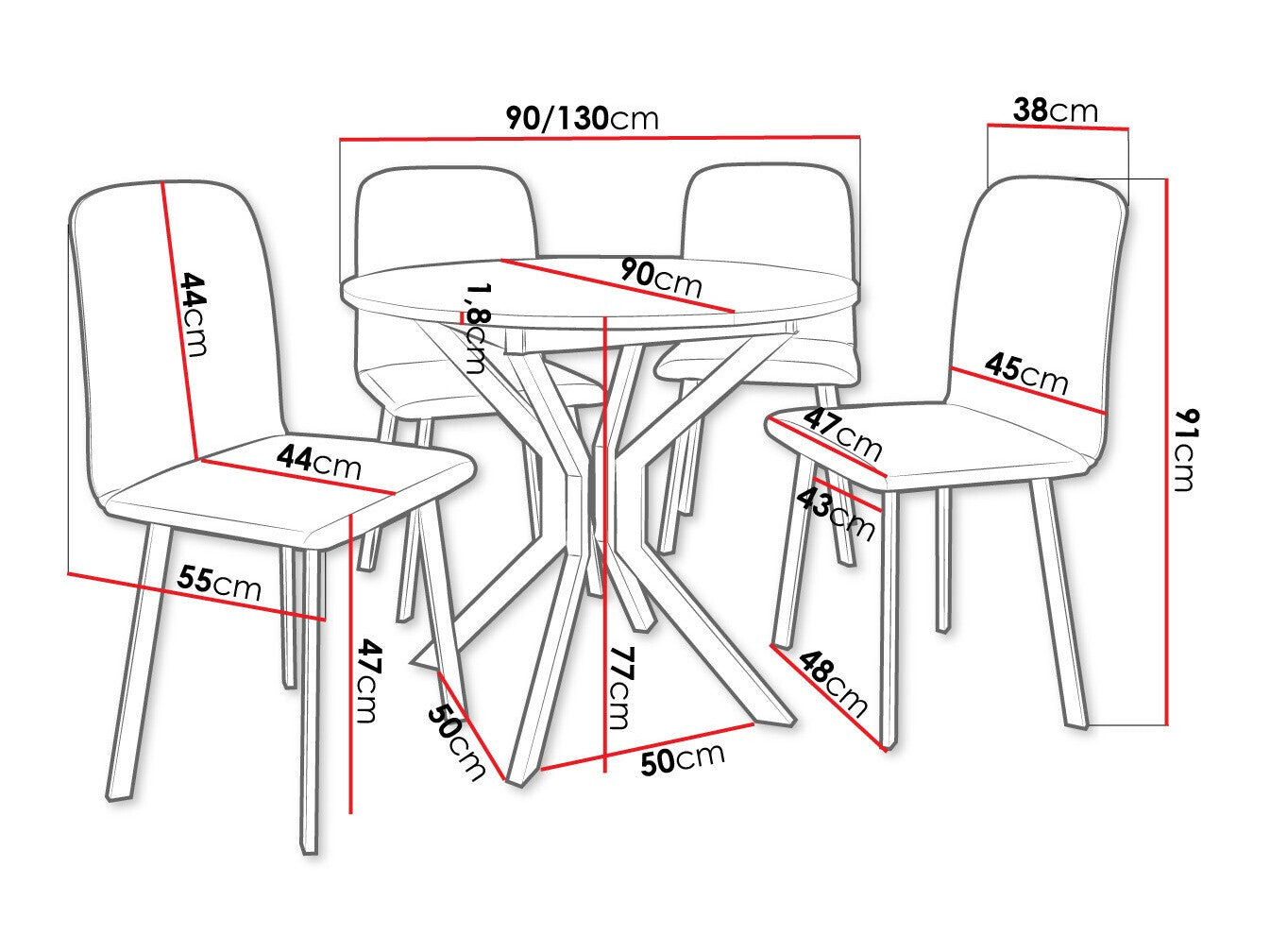 Spisestue-sæt Edmond 118