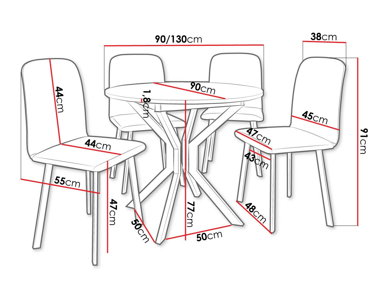 Spisestue-sæt Edmond 118