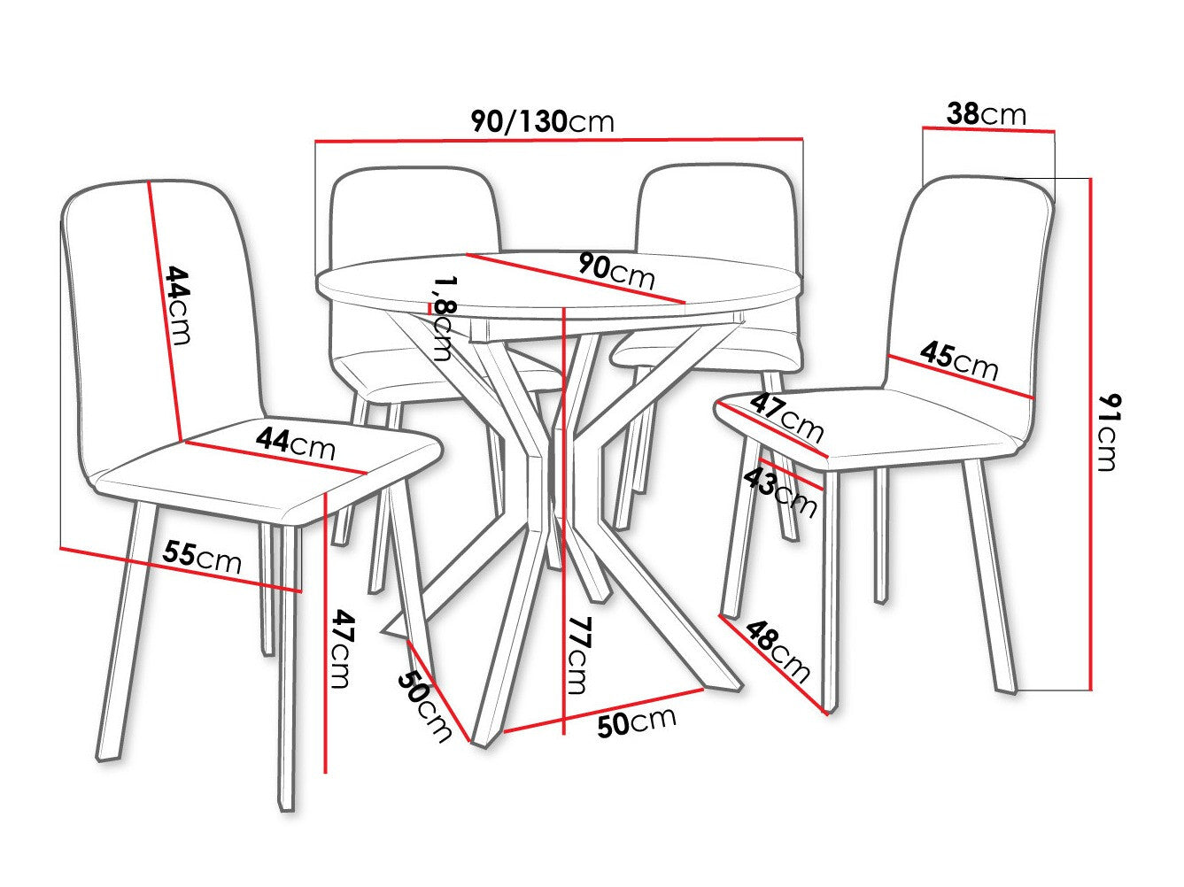 Spisestue-sæt Edmond 118