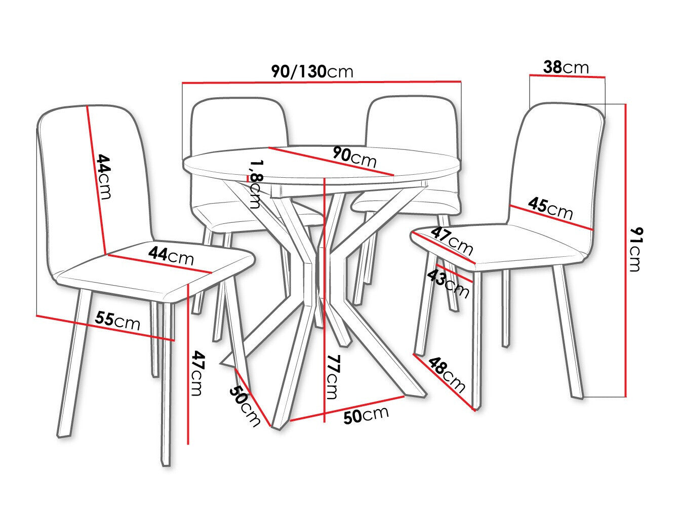 Spisestue-sæt Edmond 118