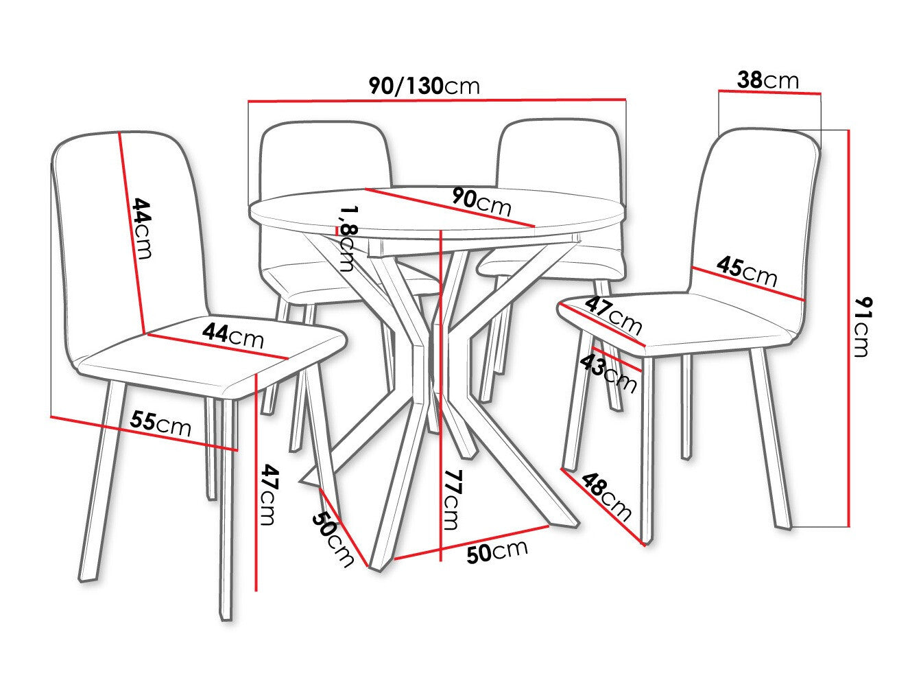 Spisestue-sæt Edmond 118