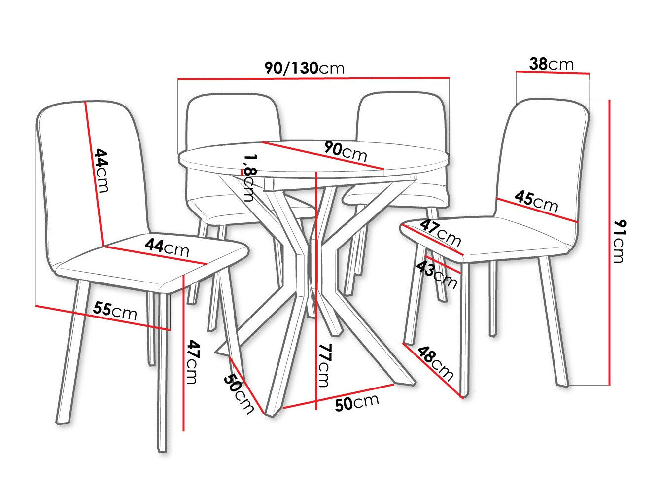 Spisestue-sæt Edmond 118