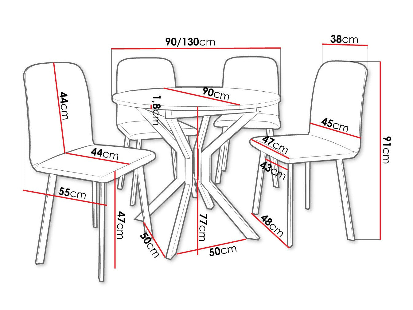 Spisestue-sæt Edmond 118