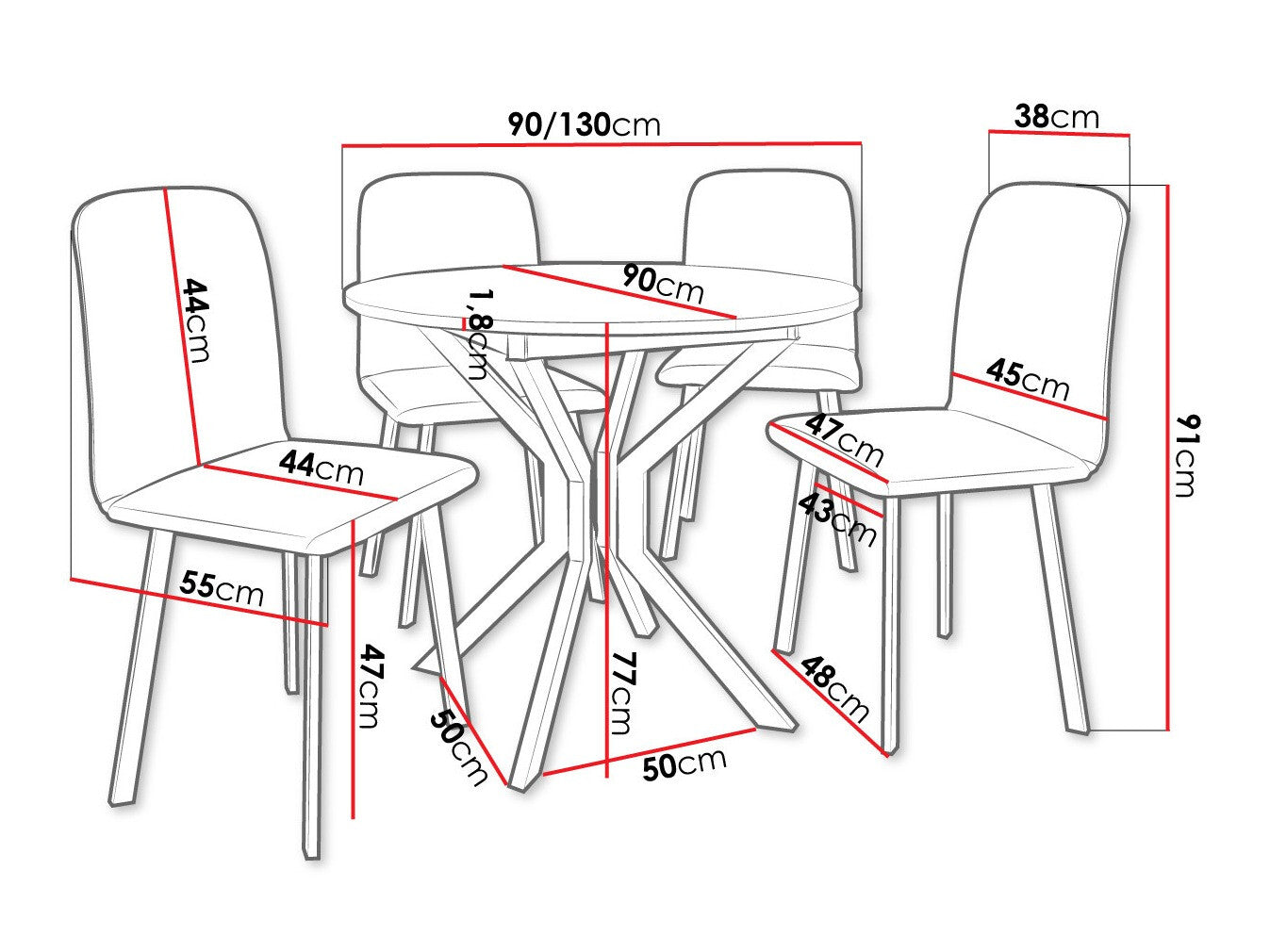 Spisestue-sæt Edmond 118