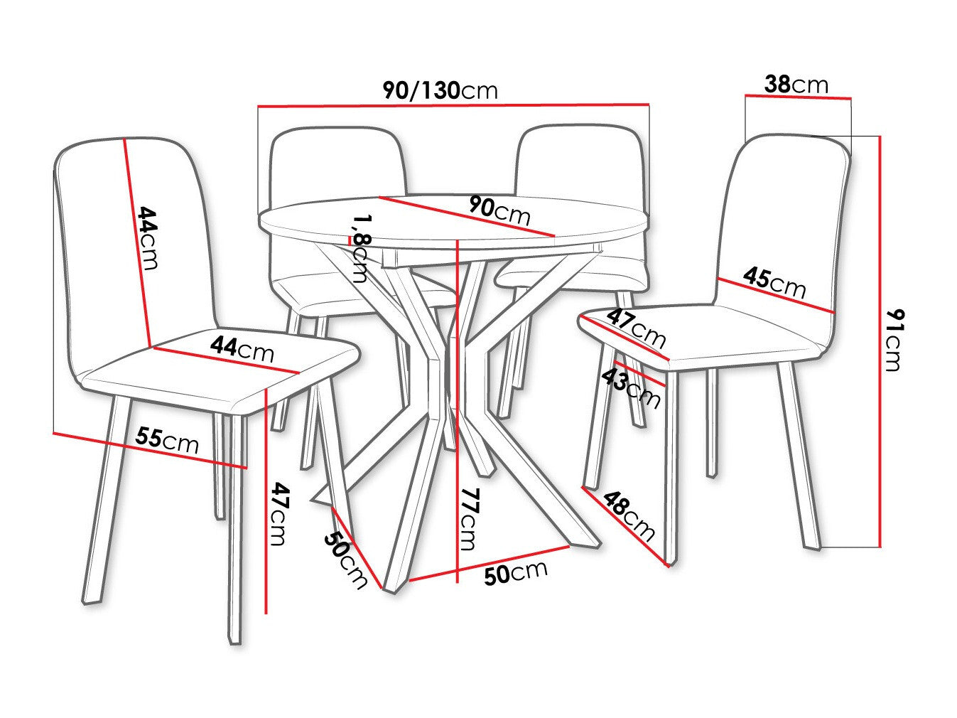 Spisestue-sæt Edmond 118