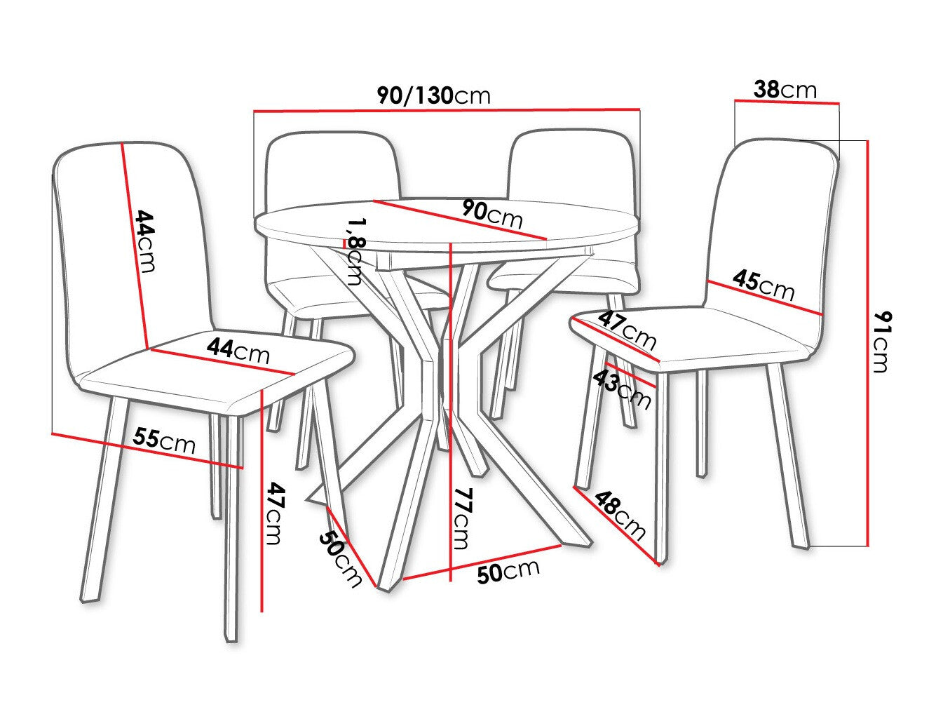 Spisestue-sæt Edmond 118