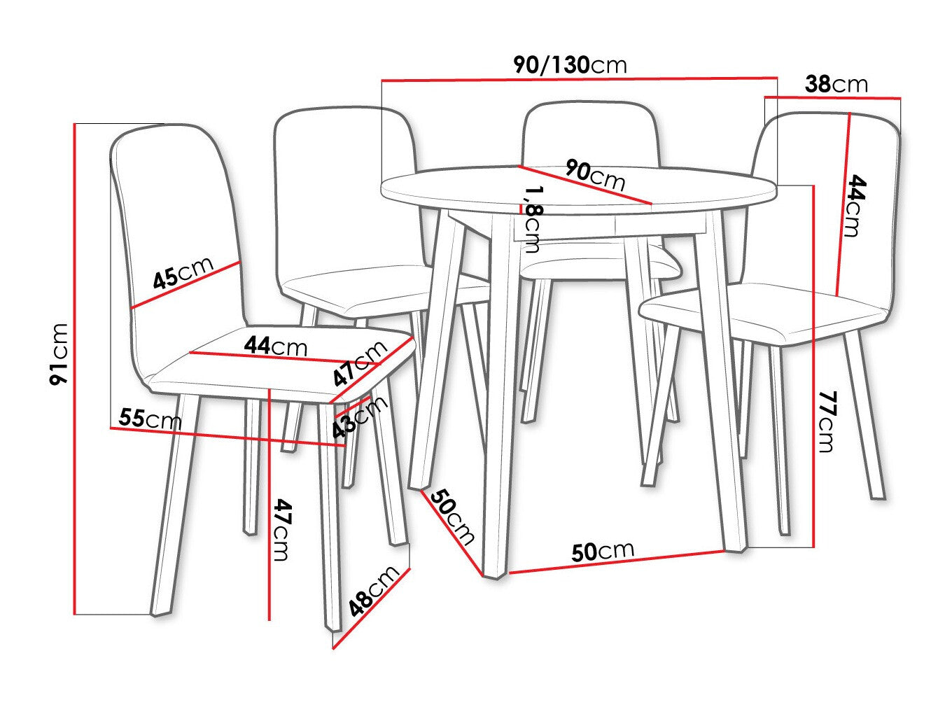 Spisestue-sæt Edmond 119