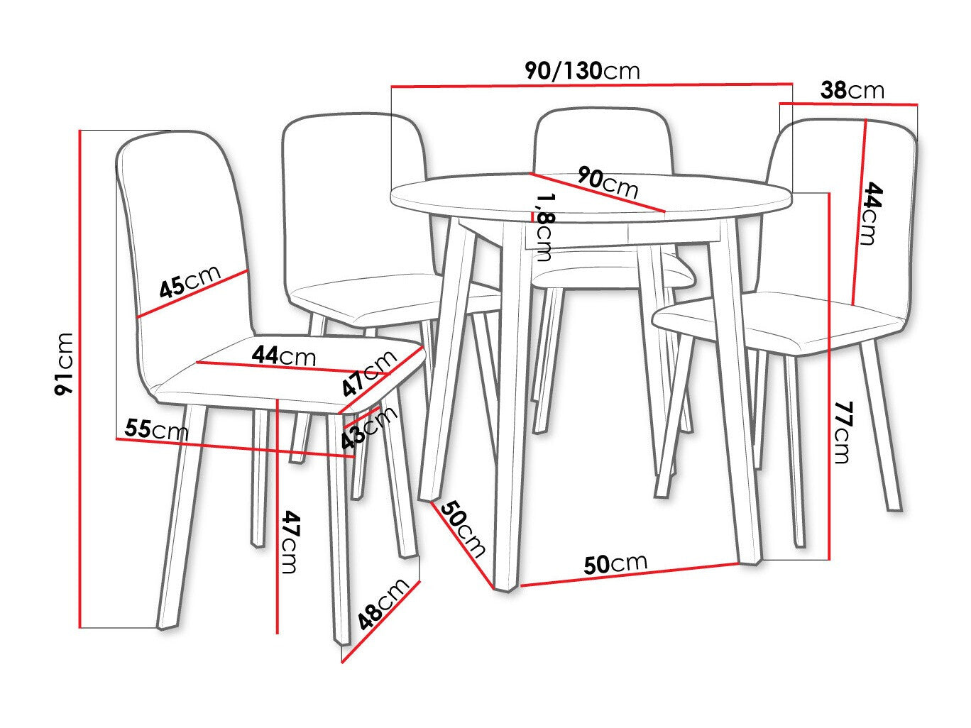 Spisestue-sæt Edmond 119