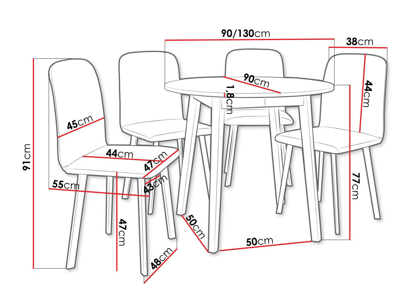 Spisestue-sæt Edmond 119
