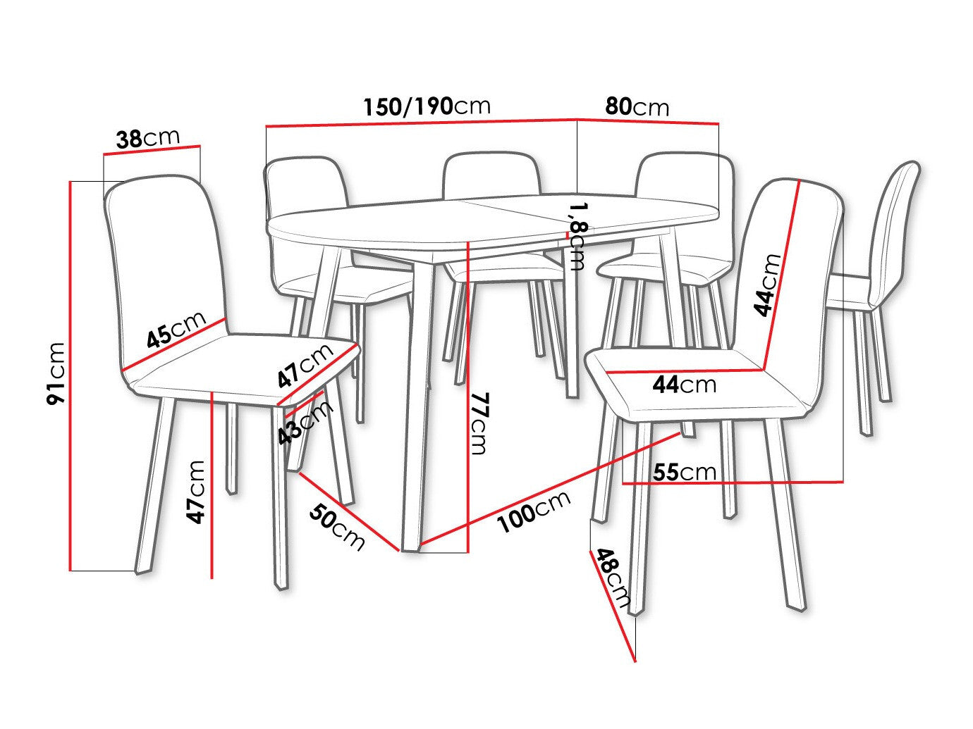 Spisestue-sæt Edmond 121