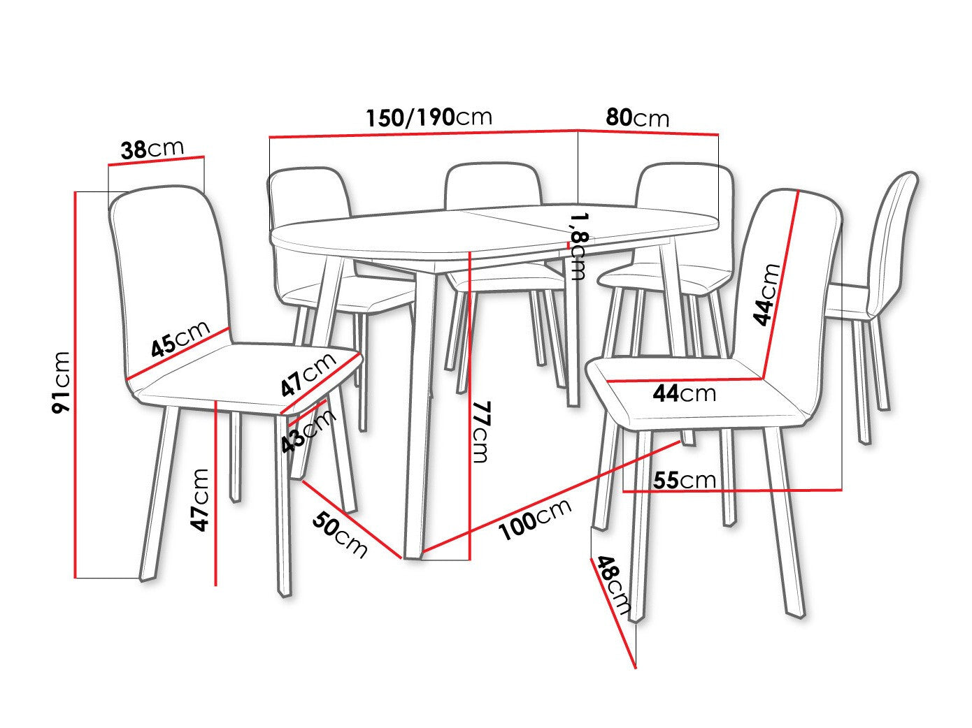 Spisestue-sæt Edmond 121