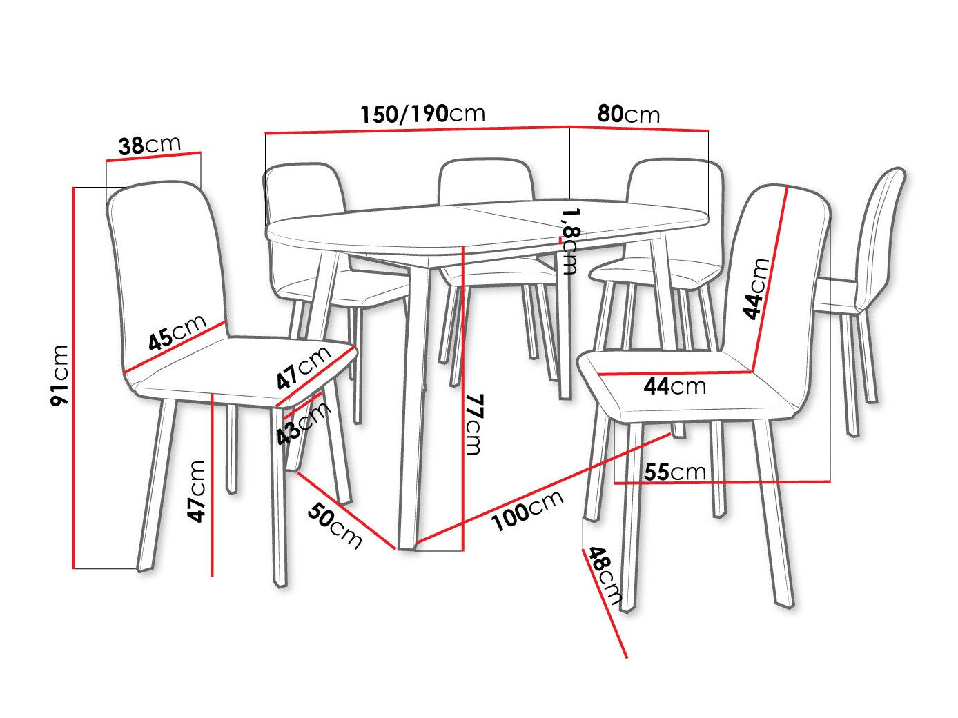 Spisestue-sæt Edmond 121