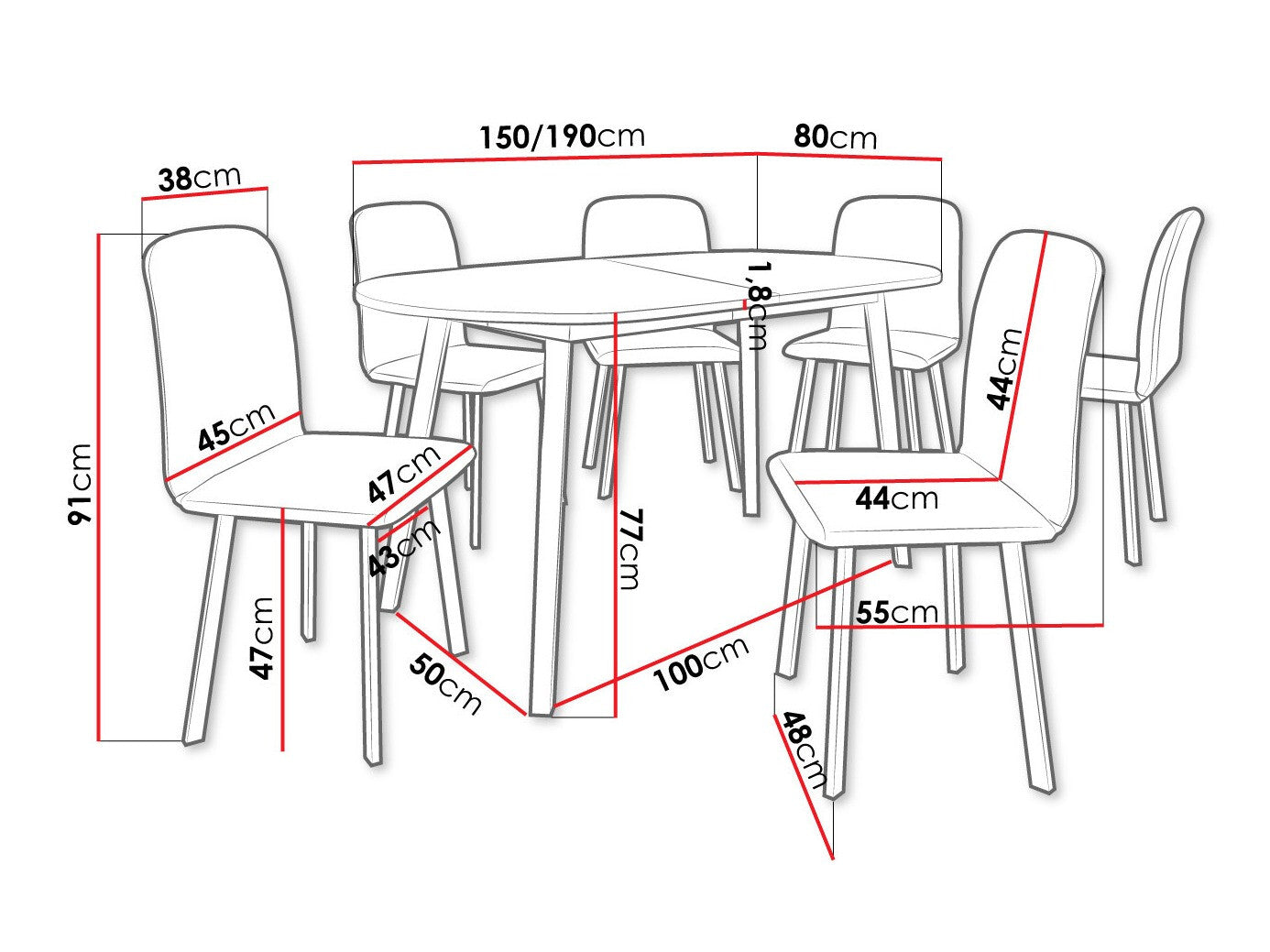 Spisestue-sæt Edmond 121