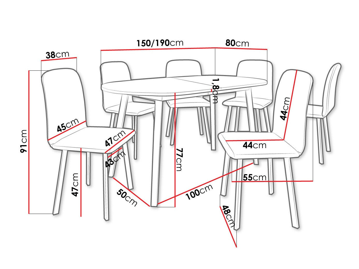 Spisestue-sæt Edmond 121
