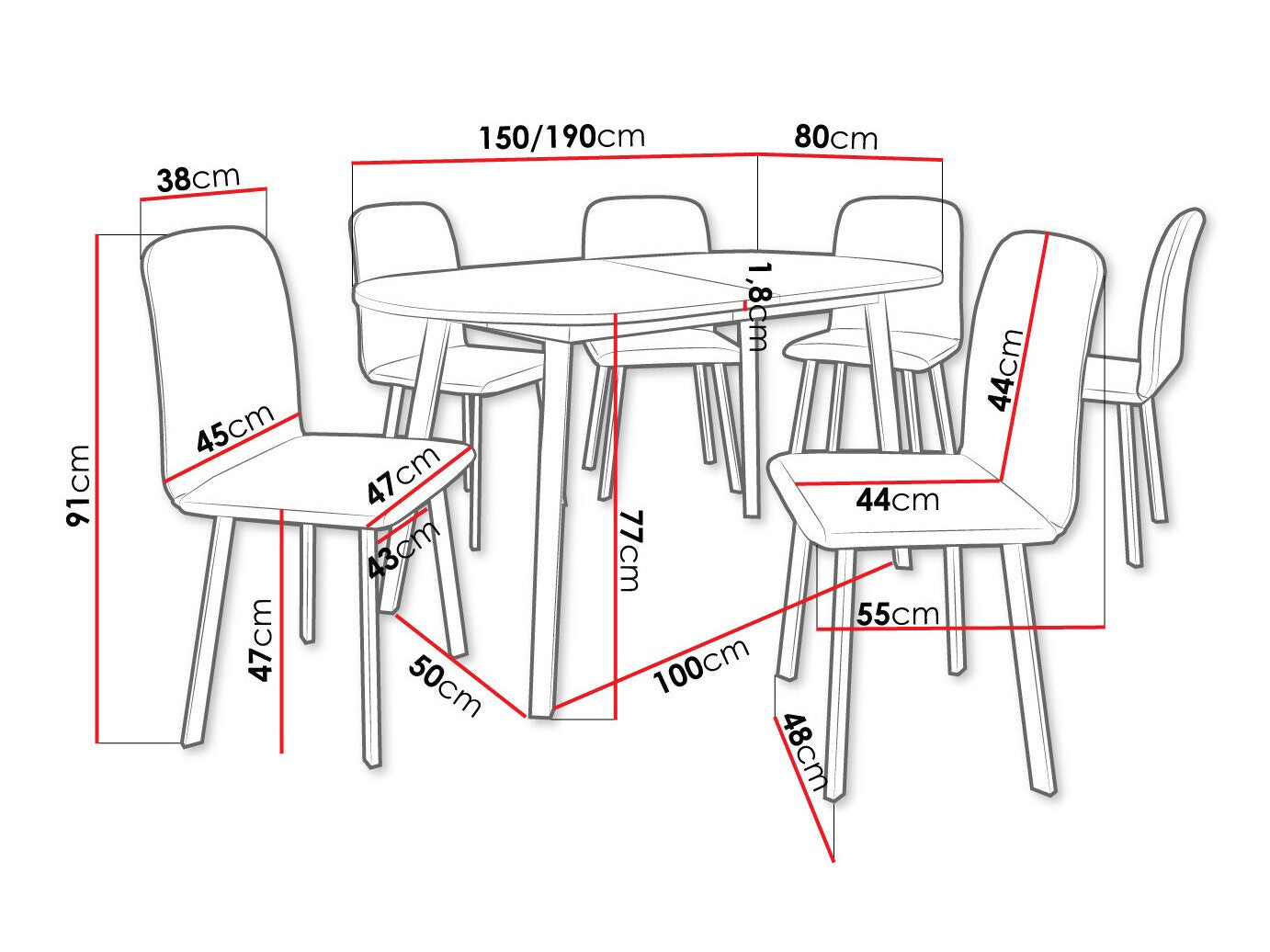 Spisestue-sæt Edmond 121