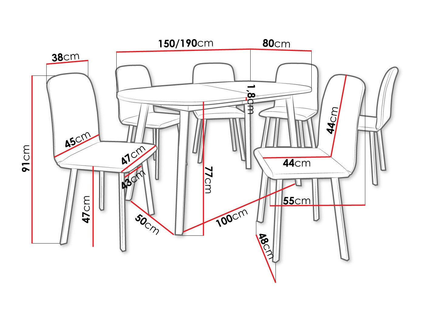 Spisestue-sæt Edmond 121
