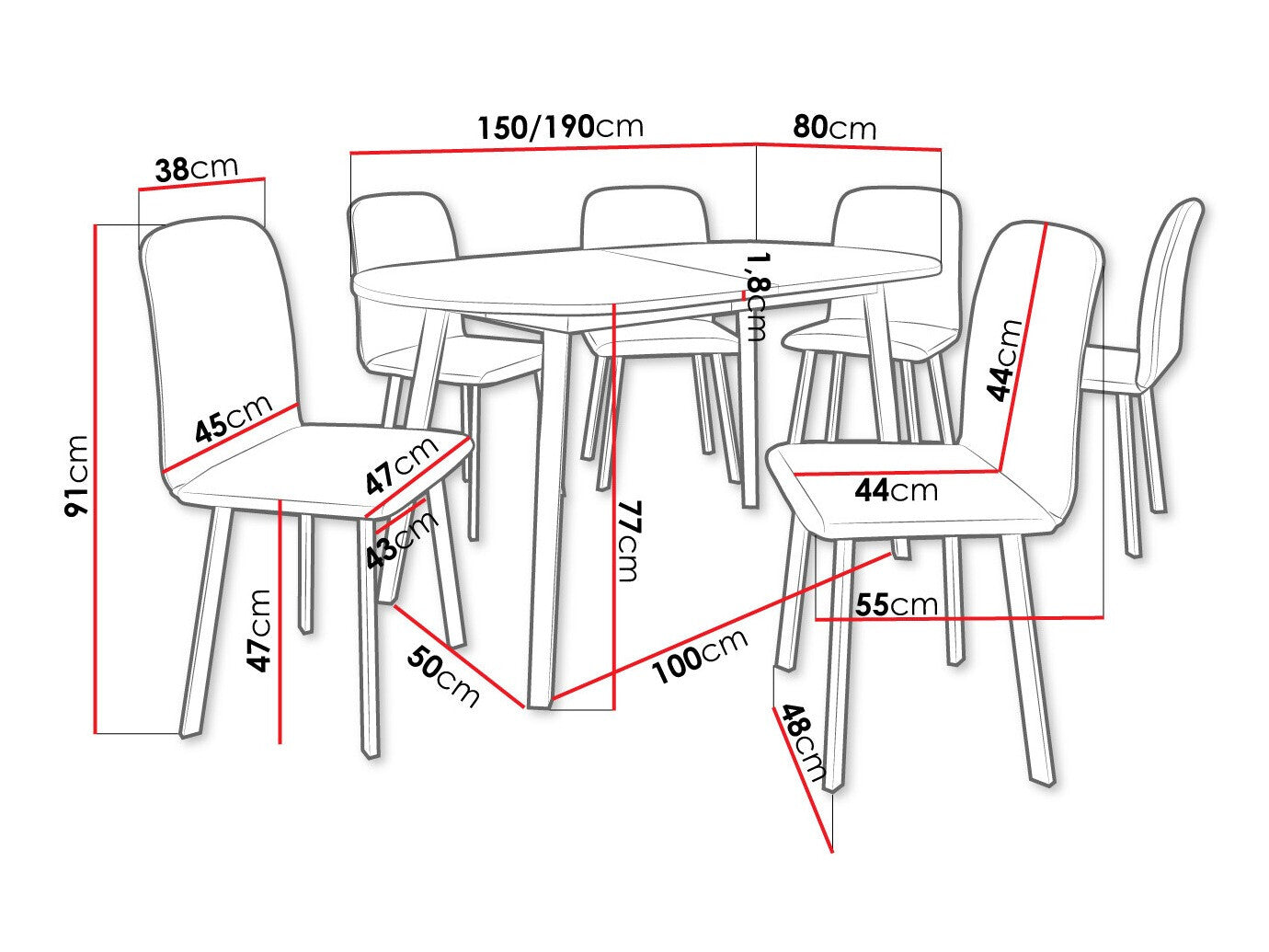 Spisestue-sæt Edmond 121