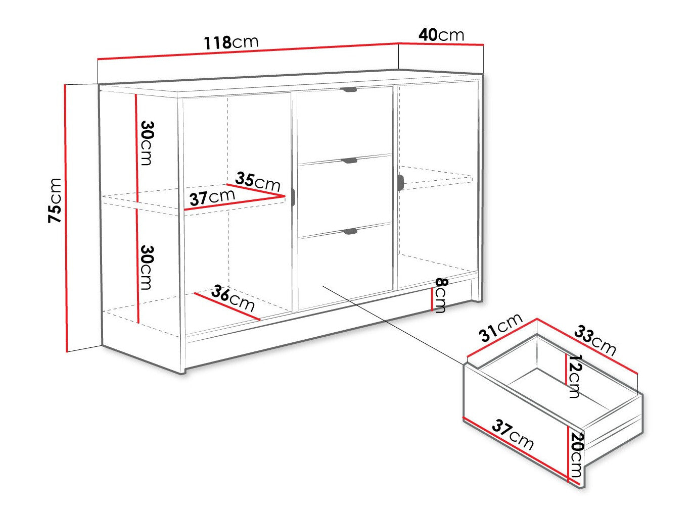 Chest of drawers Comfivo J106
