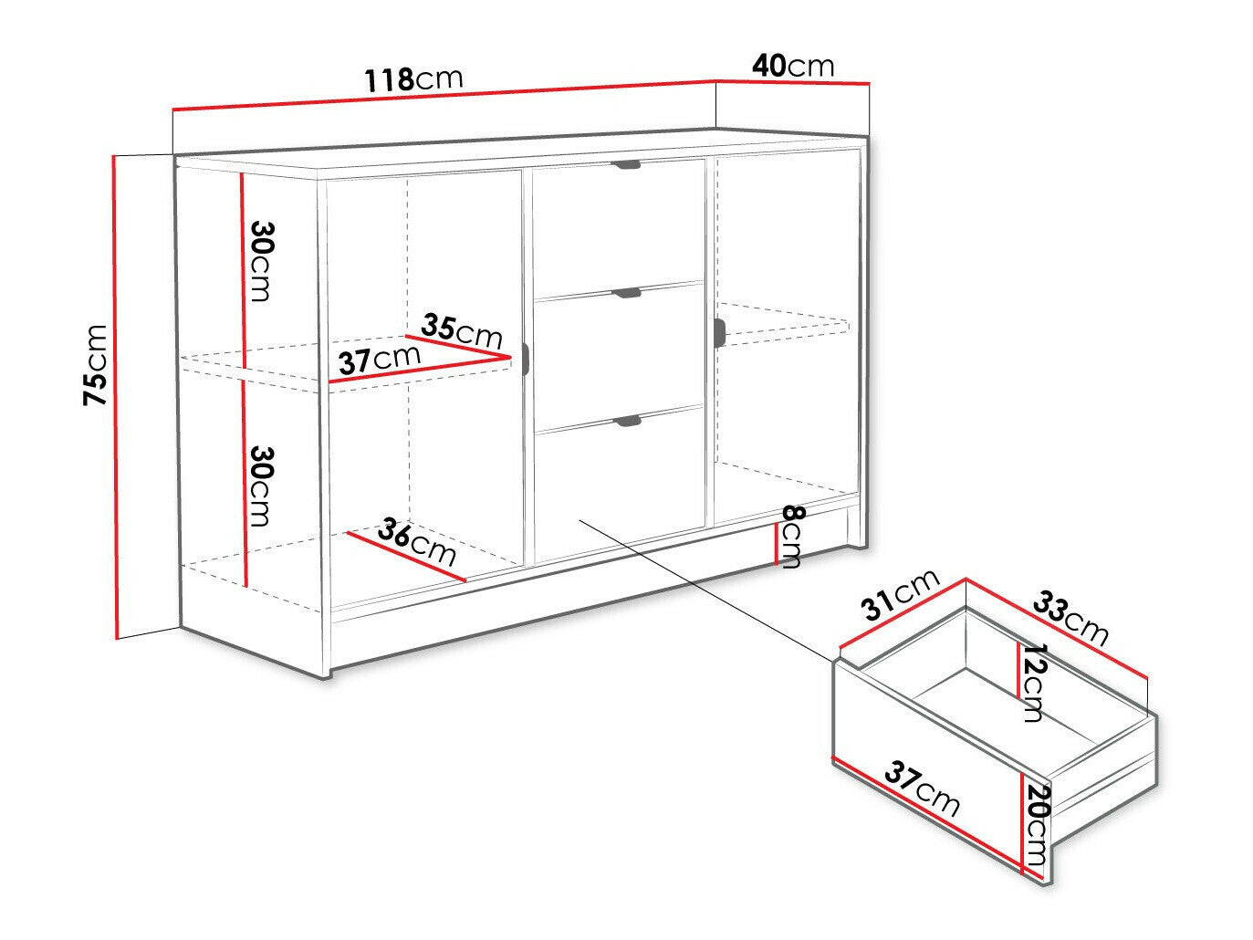 Chest of drawers Comfivo J106