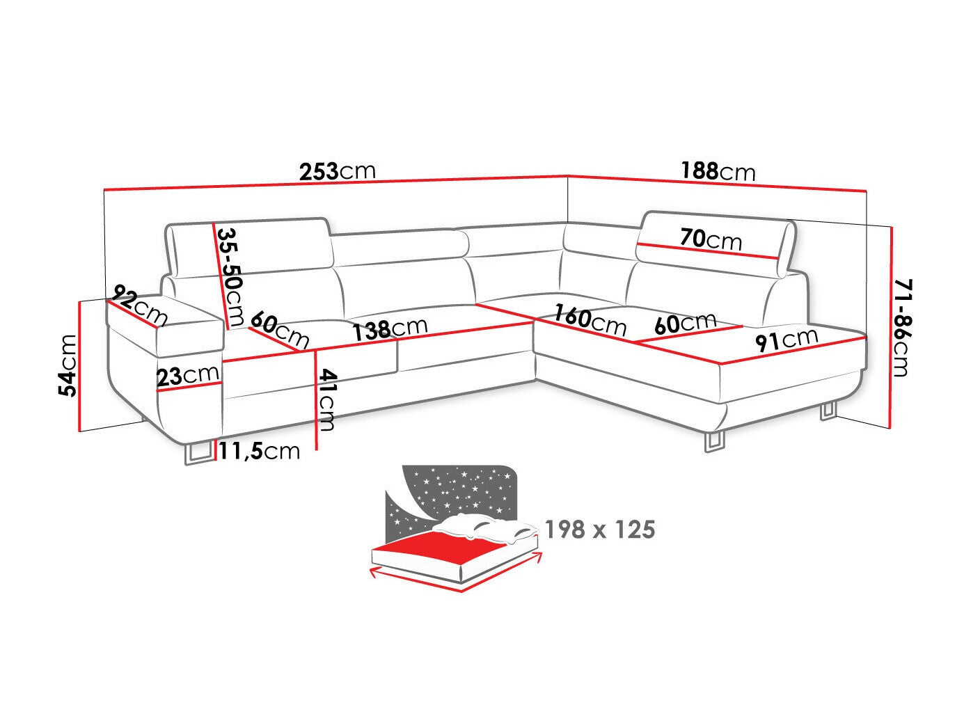 Corner sofa Comfivo 306