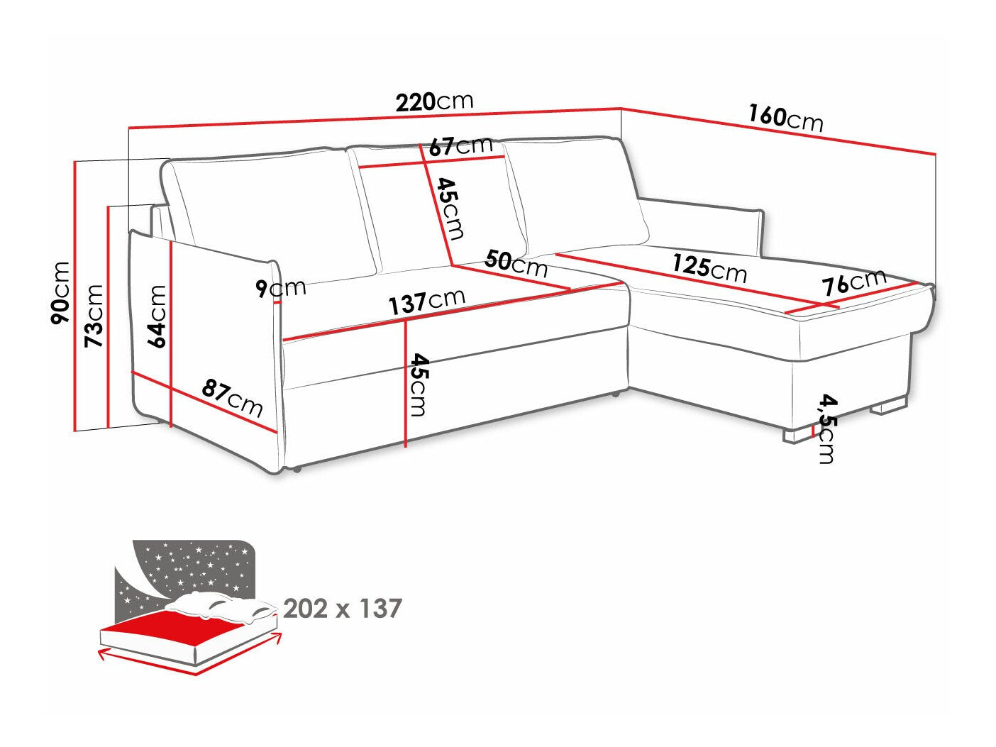Hjørnesofa Columbus 208
