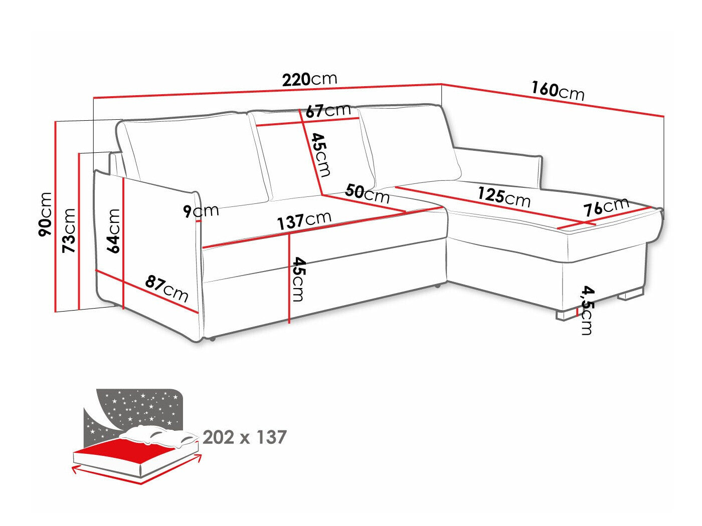 Hjørnesofa Columbus 208